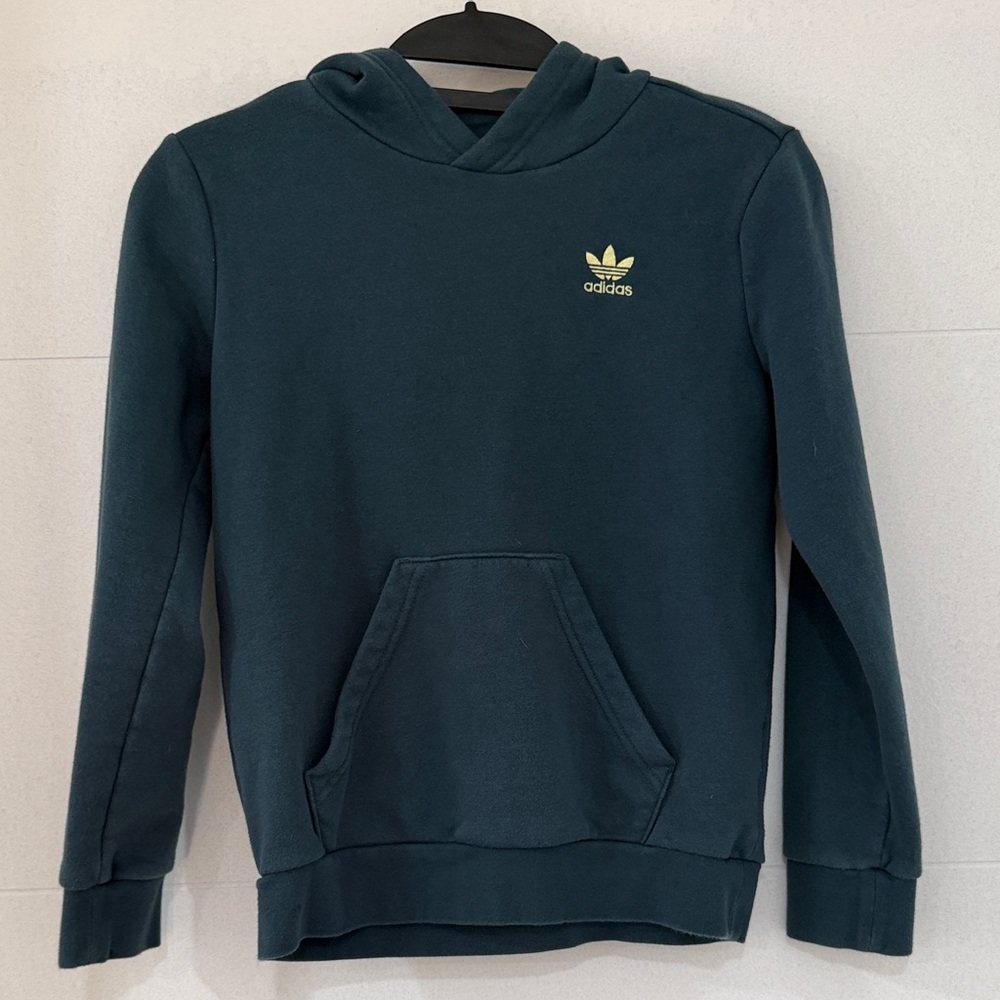Adidas Adicolor Arctic Night Hoodie with Pulse Yellow Chest Logo